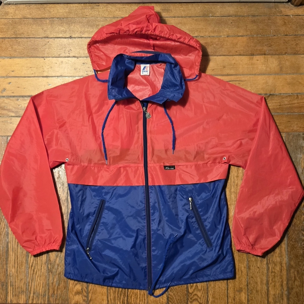 VTG 80s K-Way Windbreaker Pullover Jacket S
